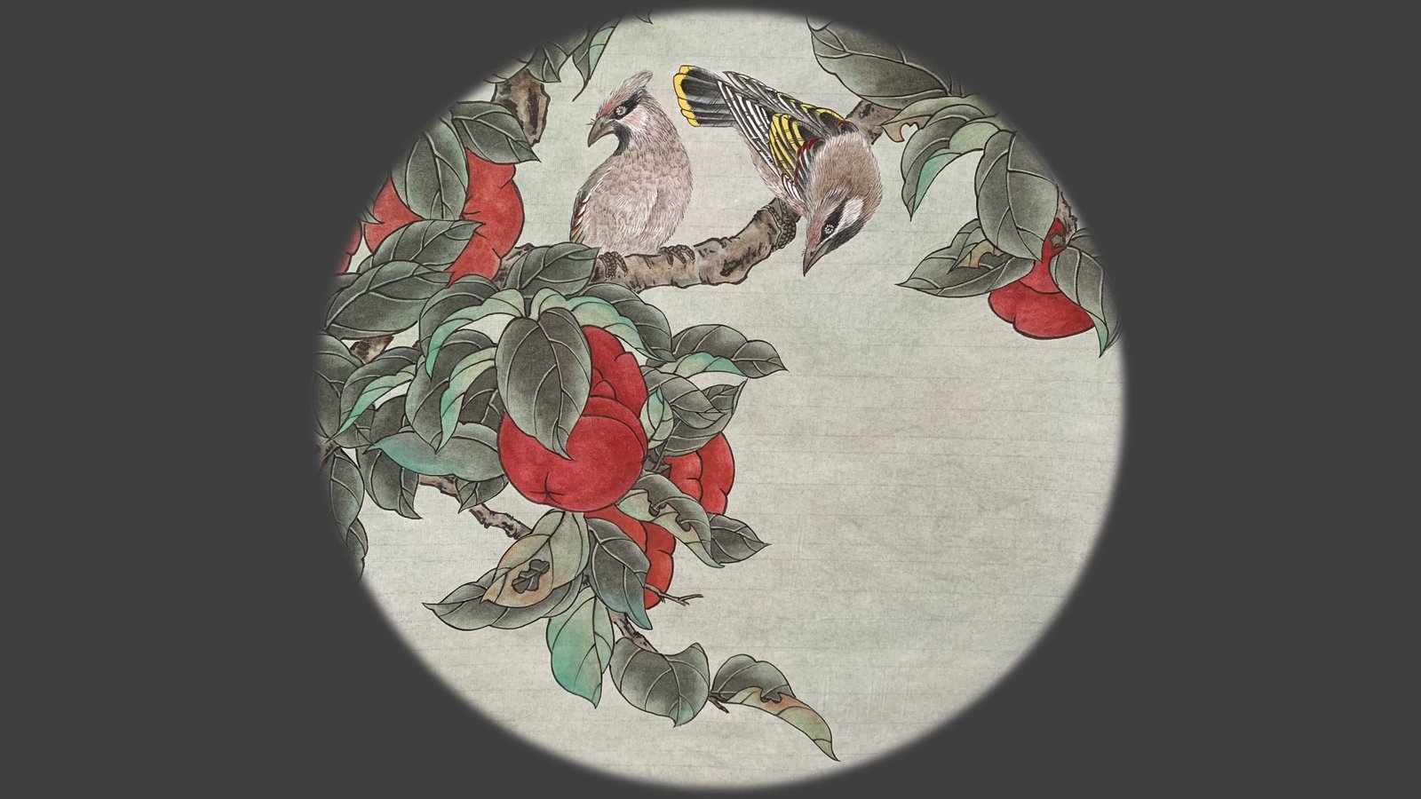 Gongbi Painting (6) – Persimmon & Waxwing